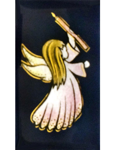 Angelot bougie Fille 9,5X5,5cm - EMAUX DU LIBAN