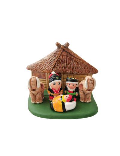 CRECHE en céramique BLOC 8x7cm-THAILANDE