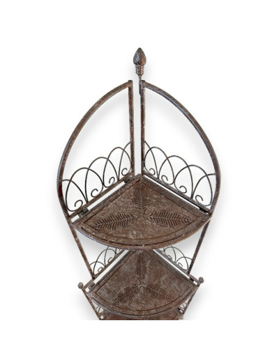 Etagère d'angle fer vintage 29x29x117cm