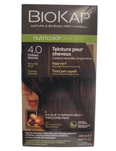 Coloration Nutricolor Delicato 4.0 Châtain Naturel-140 ml-Biokap