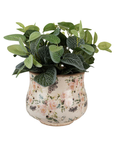 Pot de fleurs céramique fleurs anciennes 22x18cm