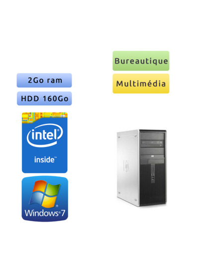 HP Compaq DC7900 - Windows 7 - C2D 2GB 160GB - Ordinateur Tour