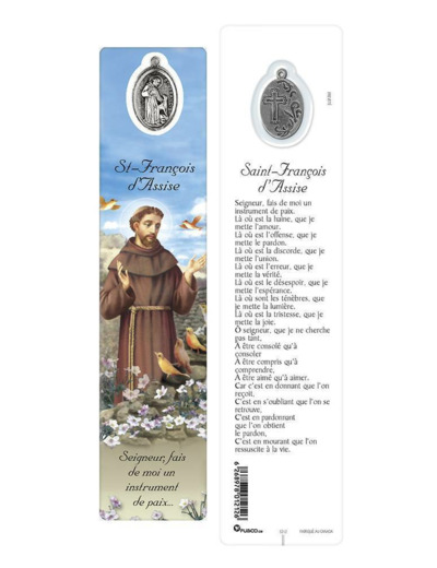 Signet plastifié avec médaille- ST FRANCOIS