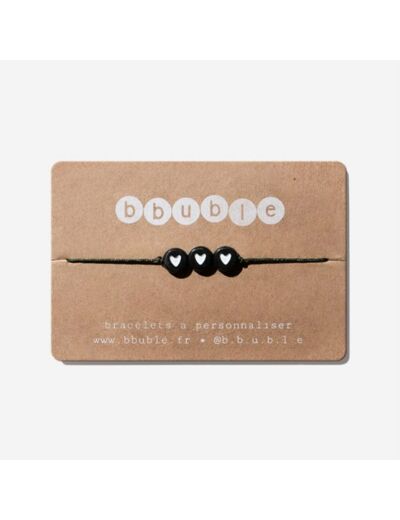 Bracelet 3 coeurs noirs BBUBLE