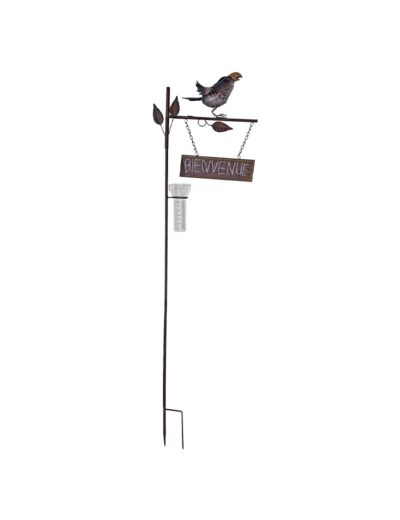 Pluviomètre oiseau "BIENVENUE" 37x15x136cm