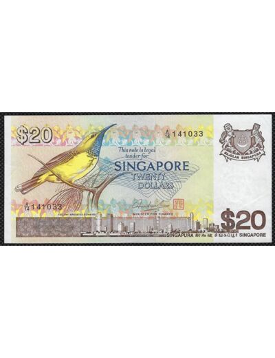 SINGAPOURE 20 DOLLARS Non daté (1979) Série A14 SUP (W12)