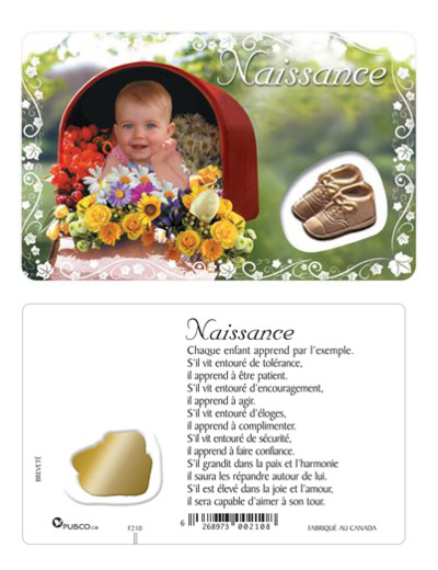 Carte-prière avec insertion NAISSANCE
