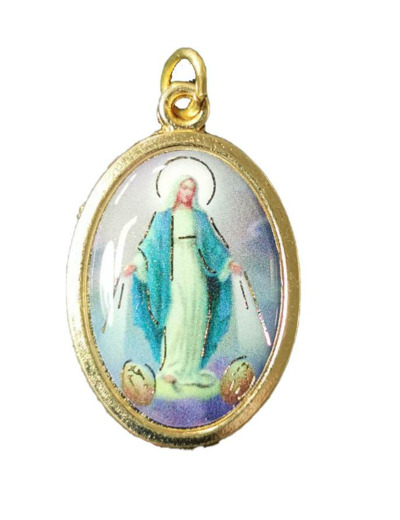 Médaille 22mm en Métal Doré avec Résine  - MIRACULEUSE