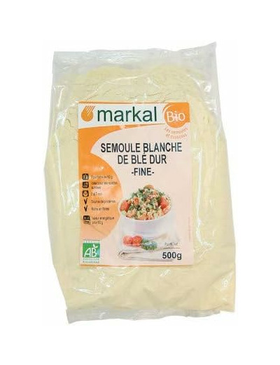 Semoule de ble dur blanche fine 500g MARKAL