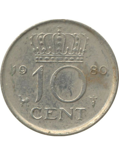 PAYS-BAS HOLLANDE 10 CENTS 1980 TTB