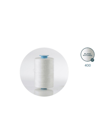 ZX 35 - 400 BLANC NAT FIL À COUDRE 100% POLYESTER TRÈS RÉSISTANT bobine 500m