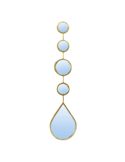 Miroir goutte fer doré 16x2x73cm
