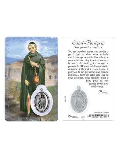 Carte-prière avec insertion ST PÉREGRIN
