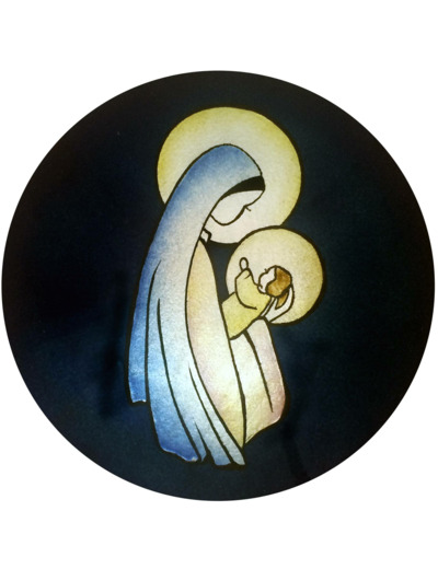 Vierge à l'Enfant D15,7cm - EMAUX DU LIBAN