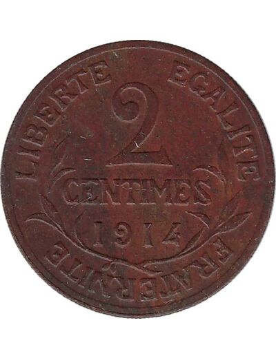 FRANCE 2 CENTIMES DUPUIS 1914 TTB