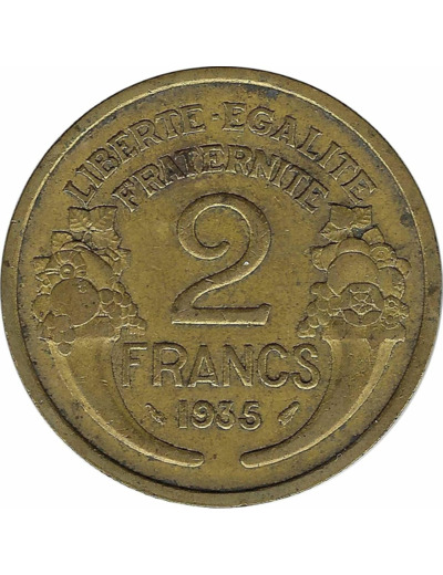 FRANCE 2 FRANCS MORLON 1935 TTB