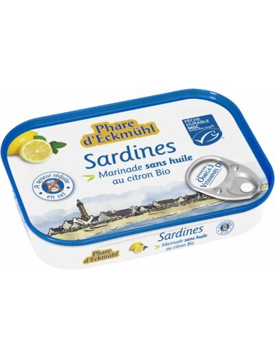 Sardines sans huile citron hyposode 115g Phare d Eckmühl