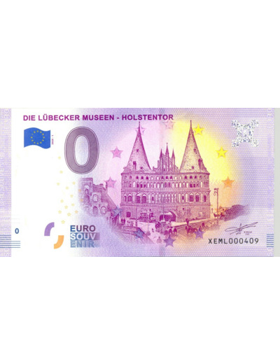 ALLEMAGNE 2020-1 DIE LUBECKER MUSEEN HOLSTENTOR BILLET SOUVENIR 0 EURO