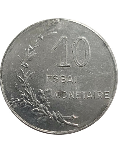 FRANCE 10 ESSAI MONETAIRE COMPAGNIE D'ALAIS 1908 TTB (G268.2)