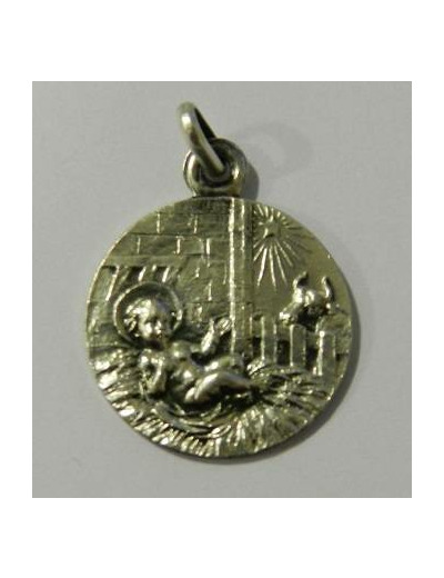 Médaille 17mm en Argent 925 - NATIVITE