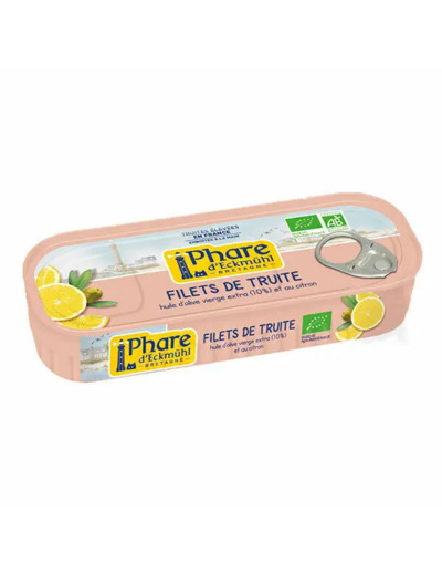 Filets de Truite Bio huile d'Olive et Citron-130g-Phare d'Eckmühl