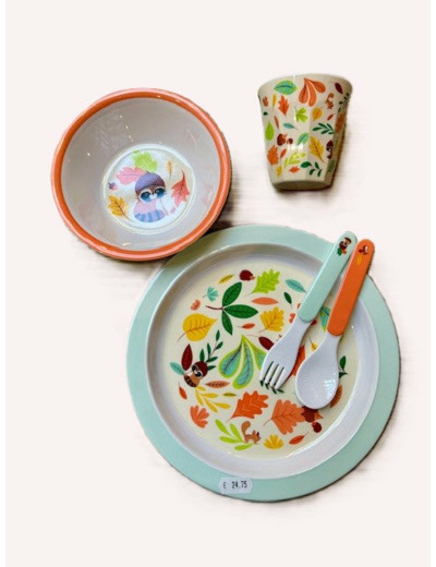 COFFRET REPAS EN MELANIME POUR ENFANT COLLECTION AUTOMNE