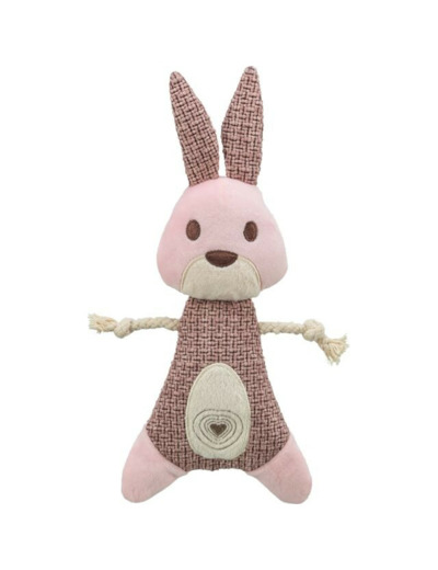 TRIXIE, Jouet peluche Lapin + corde - 24cm