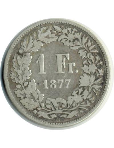 SUISSE 1 FRANC 1877 B TB N2