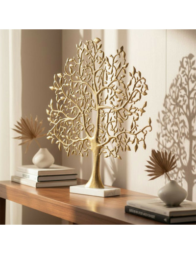 Arbre Leaf aluminium doré large 13x83x76cm