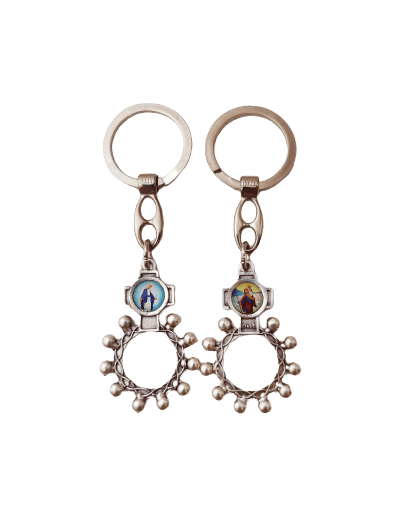 Porte-Clefs Dizainier en Métal - MIRACULEUSE/CHRISTOPHE