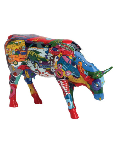 COWPARADE Vache BRENNER MOTORS par Kelly Ross - Série Large