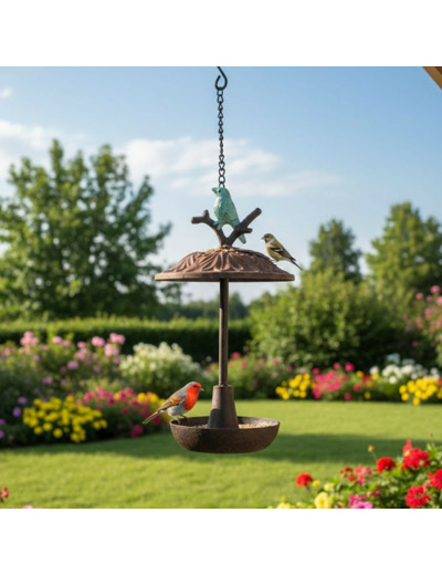 Mangeoire oiseau à suspendre 15x15x46cm