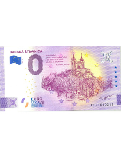 SLOVAQUIE 2020-1 BANSKA STIAVNIA BILLET SOUVENIR 0 EURO TOURISTIQUE  NEUF