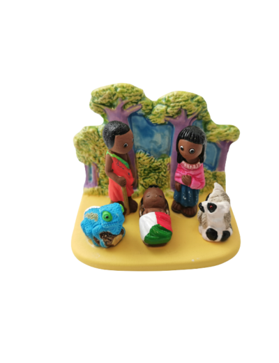 CRECHE en céramique BLOC 8x7cm- MADAGASCAR