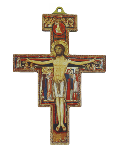 Croix de Saint Damien en Bois 14,5cm