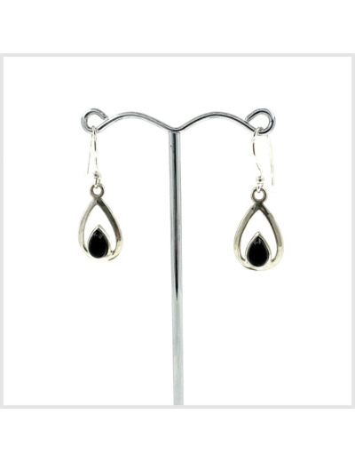 Boucles d'oreilles Onyx et Argent Massif