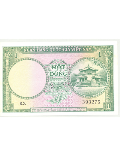 VIET NAM DU SUD 1 DONG ND (1956 ) SERIE R.3 SPL (W1a)