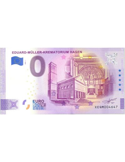 ALLEMAGNE 2020-1 EDUARD MULLER KREMATORIUM HAGEN (ANNIVERSAIRE) BILLET 0 EURO