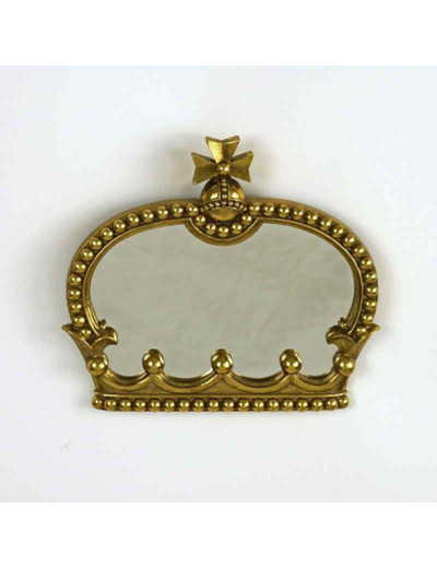 Miroir couronne résine doré 25x3x23cm