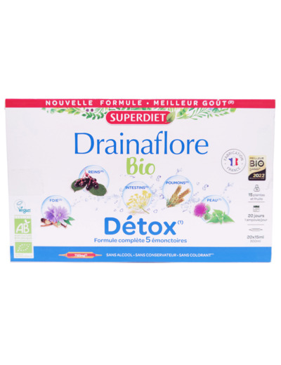 Drainaflore Détox Bio 20 Ampoules de 15ml