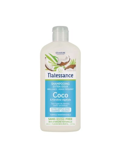 Shampooing extra doux usage fréquent coco et kératine végétale 250ml