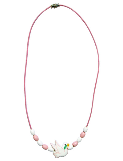 Collier Colombe Rose Environ 20cm
