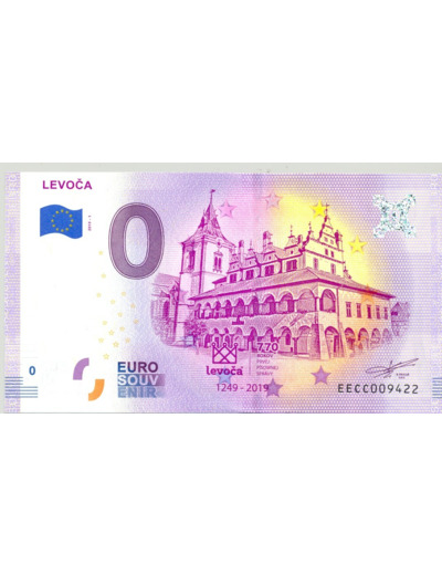 SLOVAQUIE 2019-1 LEVOCA BILLET SOUVENIR 0 EURO TOURISTIQUE NEUF