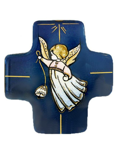 Angelot G bleu 7,7X8cm - EMAUX DU LIBAN