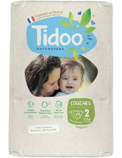 COUCHES BEBE T2 MINI 3-6KG (58) Tidoo