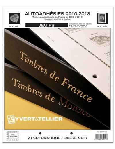 FEUILLE COMPLEMENTAIRE FRANCE 2010 à 2018 FS AUTOADHESIFS (SANS POCHETTE)