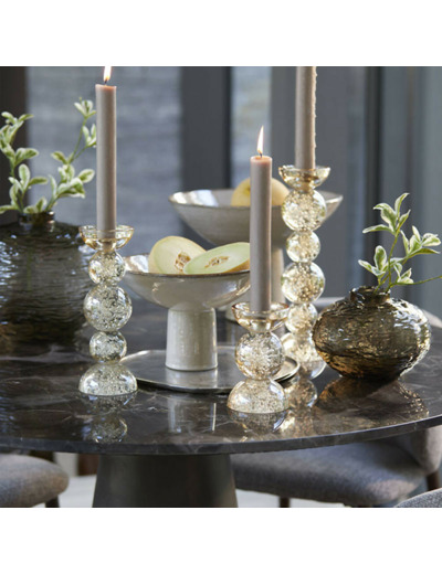 Chandelier en Verre Bullé Itinga Ambre 8x12cm