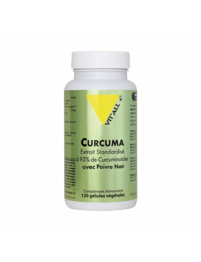 Curcuma 220mg Poivre Noir-120 gélules-Vit'all+