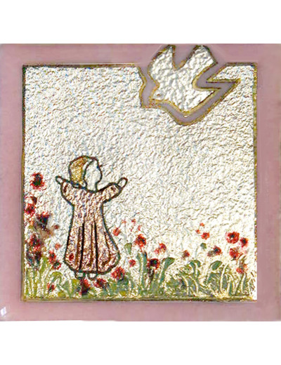 Jardin de l'esprit saint Fille 6,2X6,2cm - EMAUX DU LIBAN
