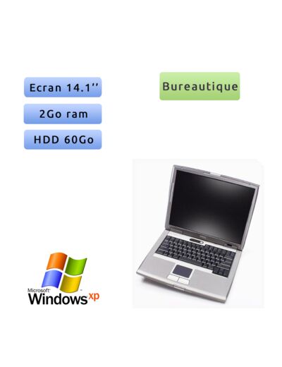PC portable Dell Windows XP 32bits - Port Série COM RS232 Port - 2GB 60GB 14" - Ordinateur